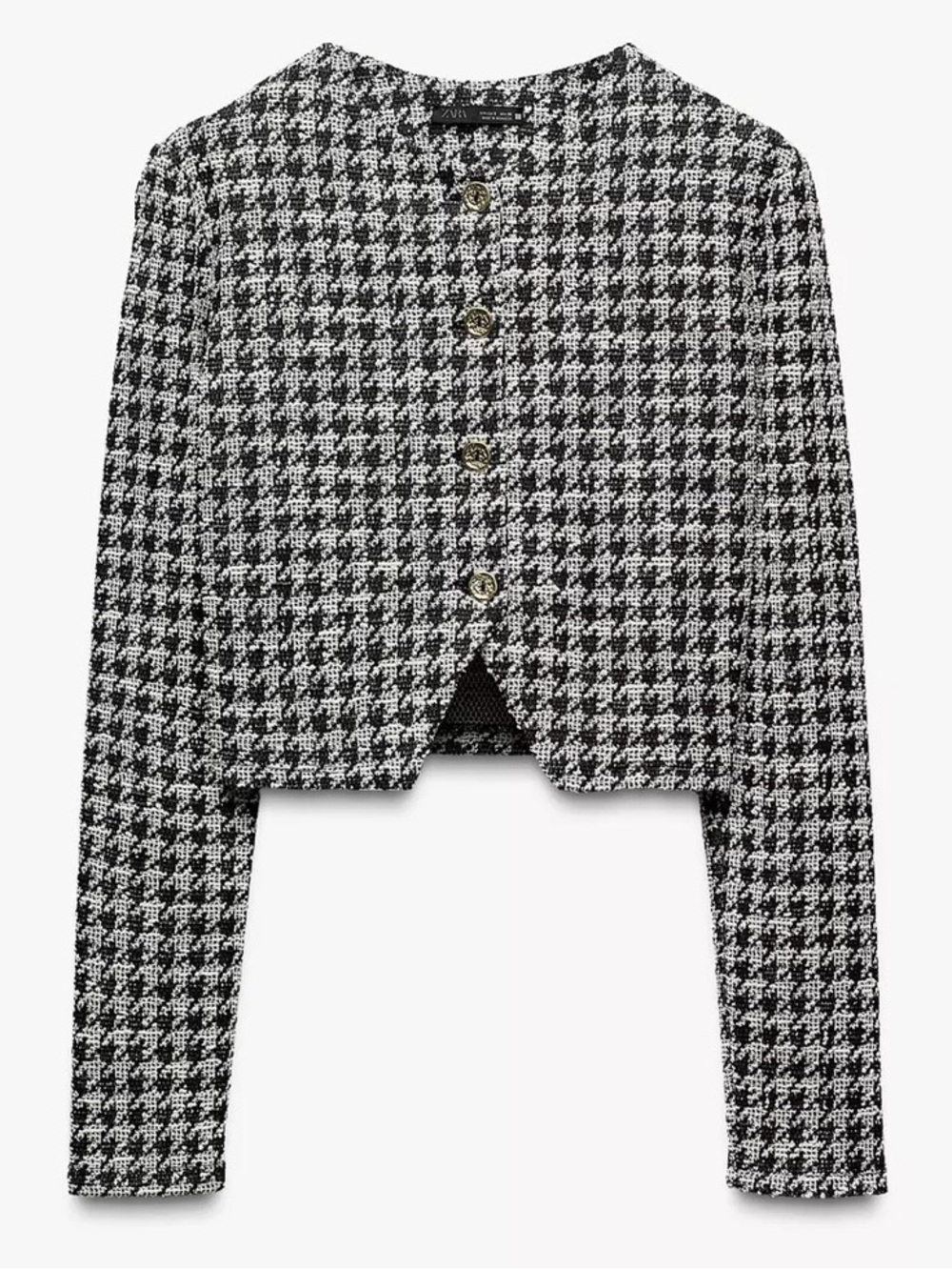Zara Houndstooth Jacket/Cardigan in black/white sz L NWOT